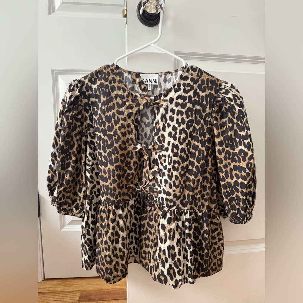 GANNI tie front top size 38